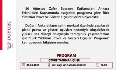 Türk Yıldızları Ankara Semalarında Gösteri Uçuşu Gerçekleştirecek